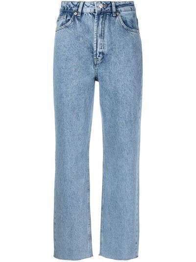 12 STOREEZ прямые джинсы с необработанным краем