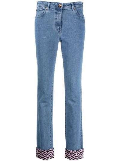 Versace джинсы с контрастной вставкой