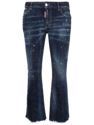 Dsquared2 укороченные расклешенные джинсы
