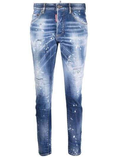Dsquared2 укороченные джинсы из вареного денима