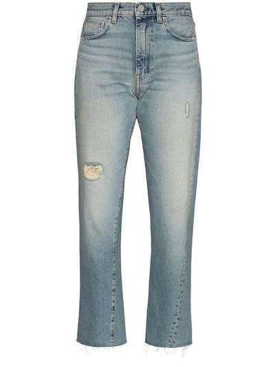 Totême укороченные джинсы с прорезями