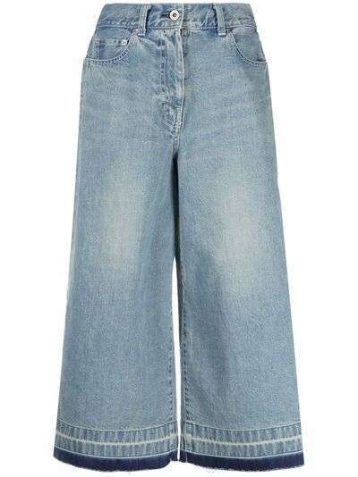 sacai укороченные джинсы широкого кроя