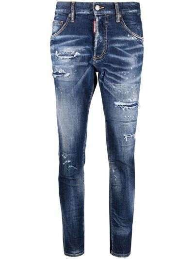 Dsquared2 укороченные джинсы с эффектом разбрызганной краски