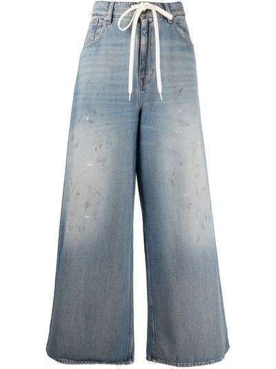 MM6 Maison Margiela джинсы широкого кроя с эффектом потертости