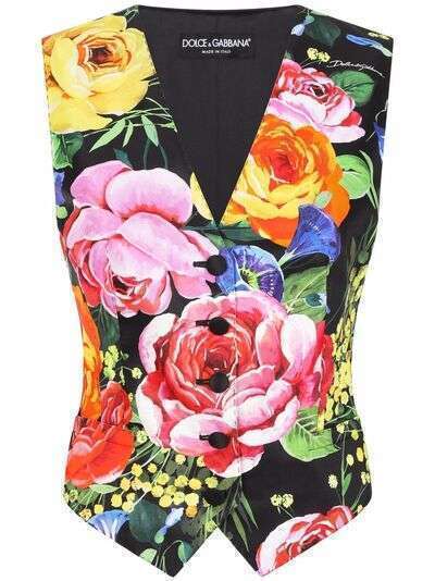 Dolce & Gabbana шелковый жилет с цветочным принтом