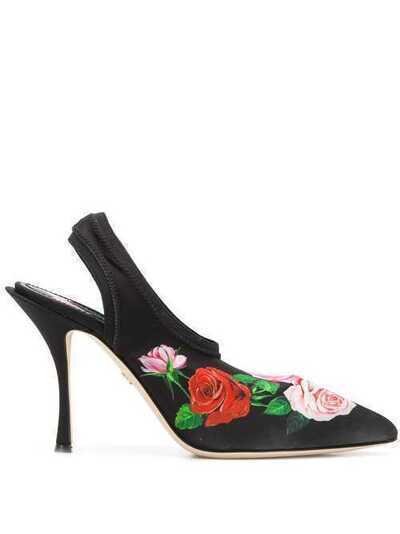Dolce & Gabbana туфли с принтом и ремешком на пятке CG0323AZ481