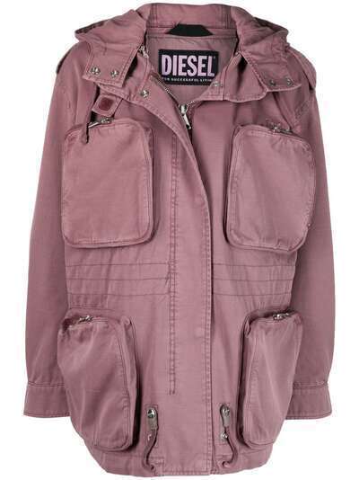 Diesel куртка с капюшоном и карманами карго