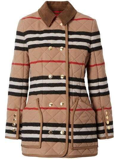 Burberry стеганая куртка в полоску Icon Stripe