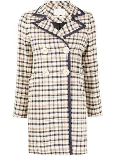 JANE Nixon check-print double-breasted coat