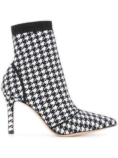 Gianvito Rossi houndstooth print sock boots G7384585RICKPP