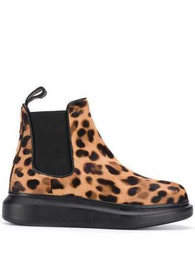 Alexander McQueen ботинки челси с леопардовым принтом 586399WLCZ6
