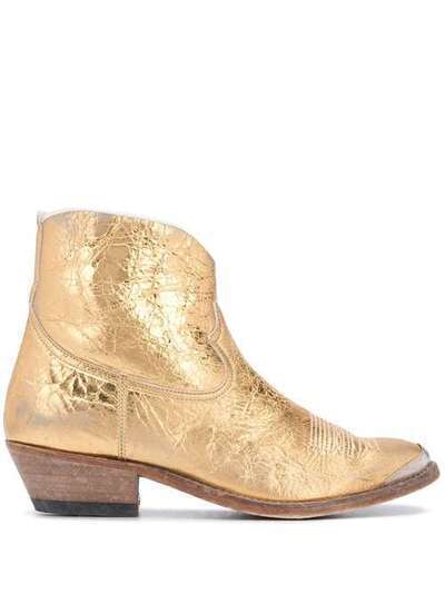 Golden Goose ковбойские ботинки с эффектом металлик