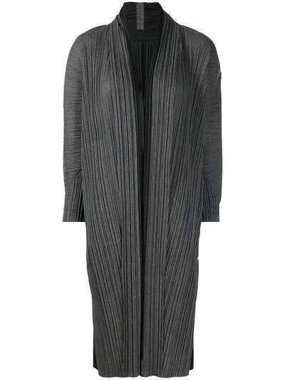 Pleats Please Issey Miyake пальто Kiwi с плиссировкой