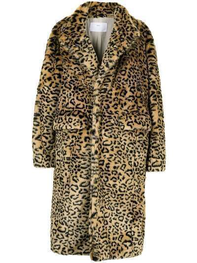 Toga Pulla однобортное пальто с леопардовым принтом