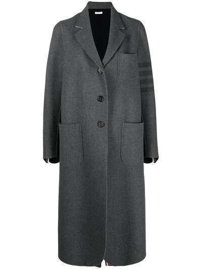 Thom Browne однобортное пальто с заостренными лацканами