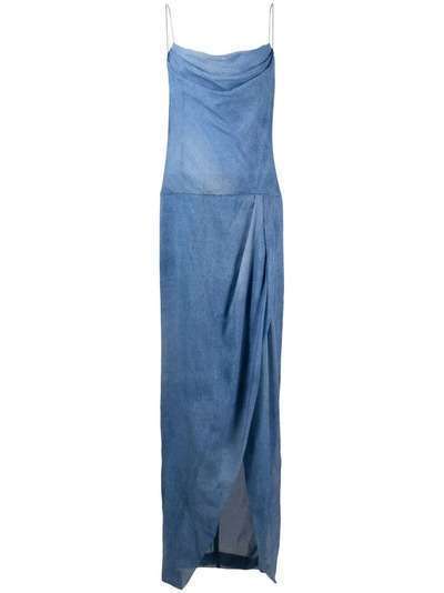 Balmain длинное джинсовое платье