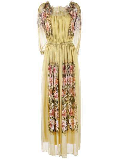 Alberta Ferretti вечернее платье макси с цветочным принтом