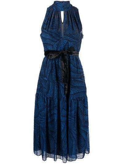 DVF Diane von Furstenberg платье миди с вырезом халтер
