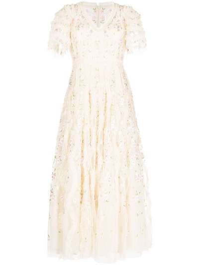Needle & Thread платье Florentina с цветочной вышивкой