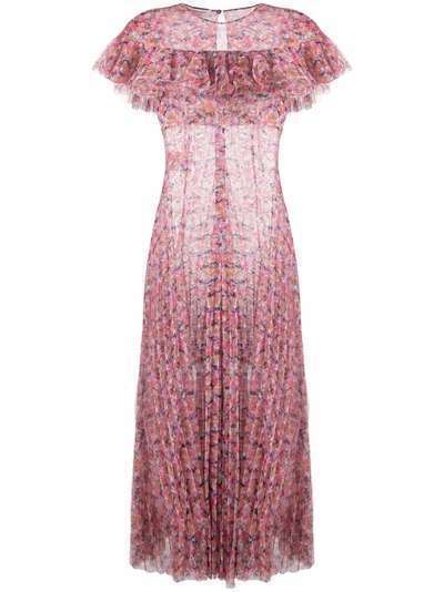 Philosophy Di Lorenzo Serafini floral-print tulle mid-length dress