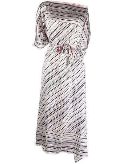 Kiton шелковое платье асимметричного кроя