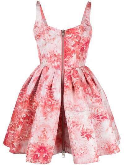Alexander McQueen расклешенное платье с цветочным принтом