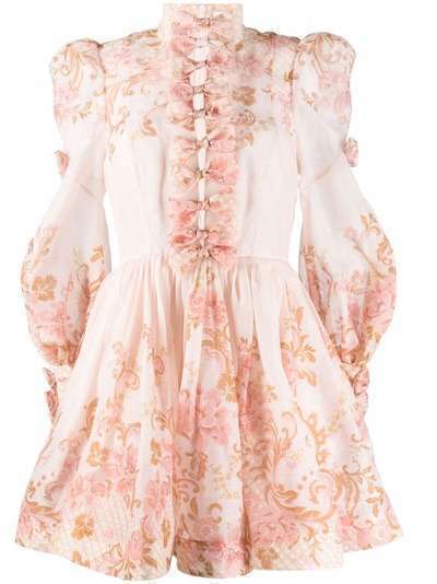 ZIMMERMANN расклешенное платье с цветочным принтом