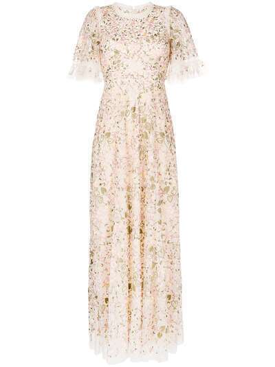 Needle & Thread floral-embroidered dress
