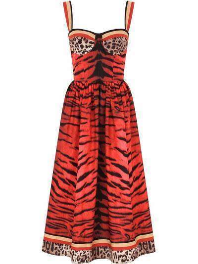 Dolce & Gabbana tiger-print sleeveless dress