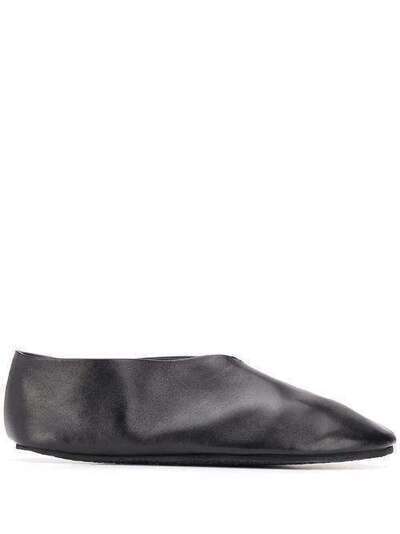 Jil Sander V-vamp leather slippers JI34505A11503