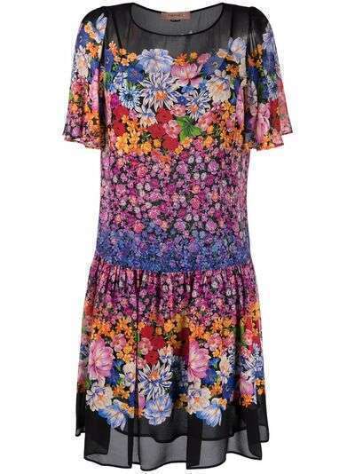 TWINSET короткое платье с цветочным принтом
