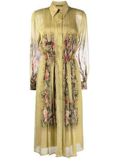 Alberta Ferretti платье-рубашка с цветочным принтом