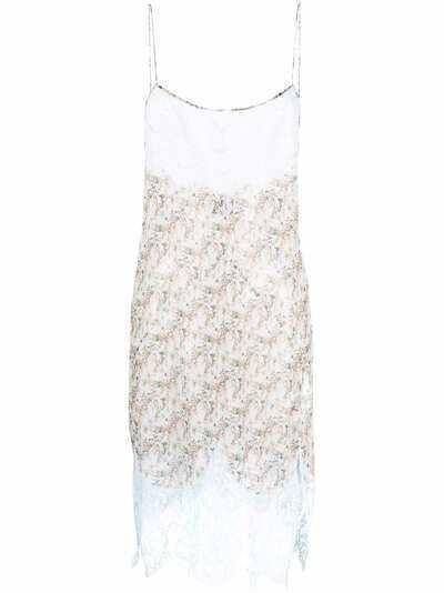 Dsquared2 шелковое платье с цветочным принтом