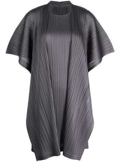 Pleats Please Issey Miyake плиссированное платье мини с объемными плечами