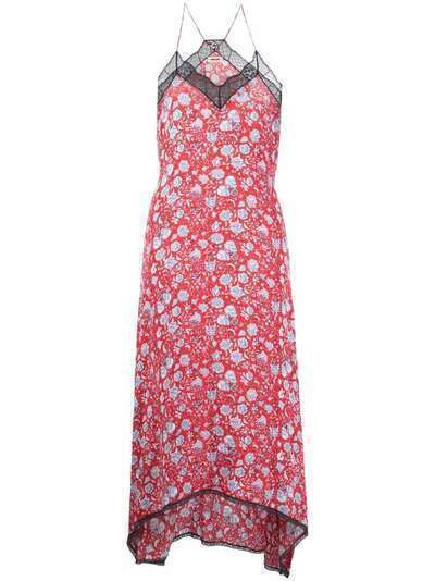 Zadig&Voltaire платье с цветочным принтом и асимметричным подолом