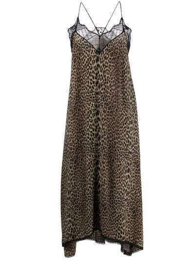 Zadig&Voltaire платье с леопардовым принтом и кружевом