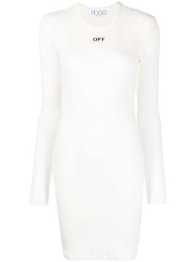 Off-White платье мини с логотипом