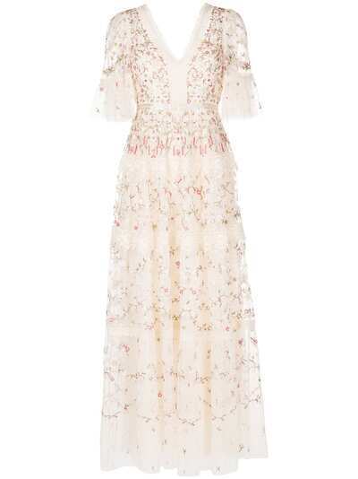 Needle & Thread floral-embroidered dress
