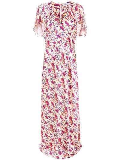 Paco Rabanne платье с V-образным вырезом и цветочным принтом