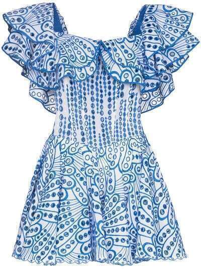 Charo Ruiz Ibiza платье мини Dalia с английской вышивкой