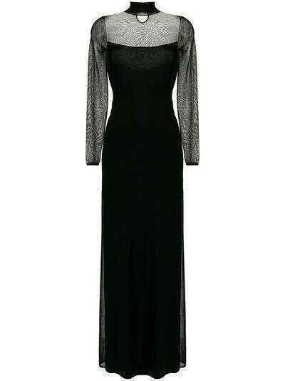 Ralph Lauren Collection расклешенное платье с прозрачными вставками