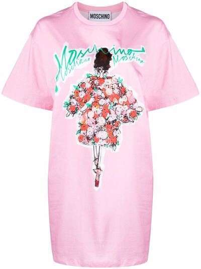 Moschino doll-print T-shirt dress