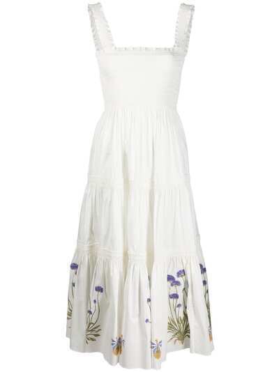 Tory Burch платье миди с цветочным принтом