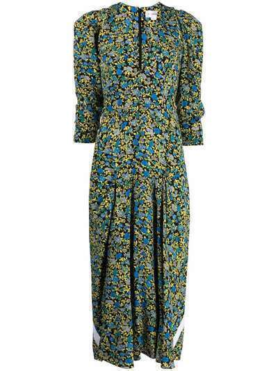 Victoria Beckham длинное платье с цветочным принтом