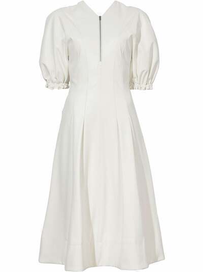 Proenza Schouler White Label Faux Leather Puff Sleeve Dress