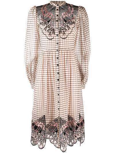 Temperley London платье-рубашка Mockingbird с вышивкой