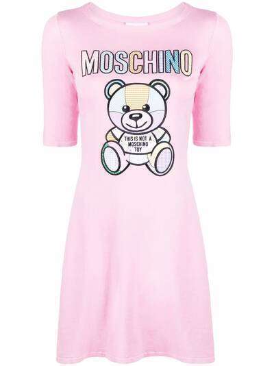 Moschino платье с вышитым логотипом