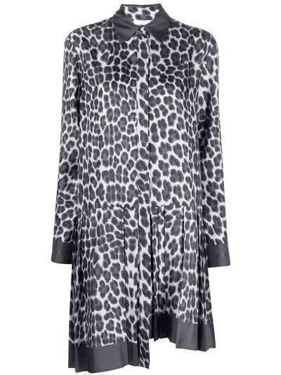 P.A.R.O.S.H. шелковое платье-рубашка с леопардовым принтом