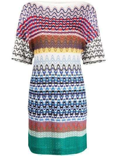 Missoni трикотажное платье мини в полоску