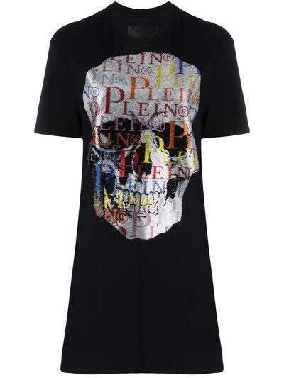 Philipp Plein платье-футболка с кристаллами